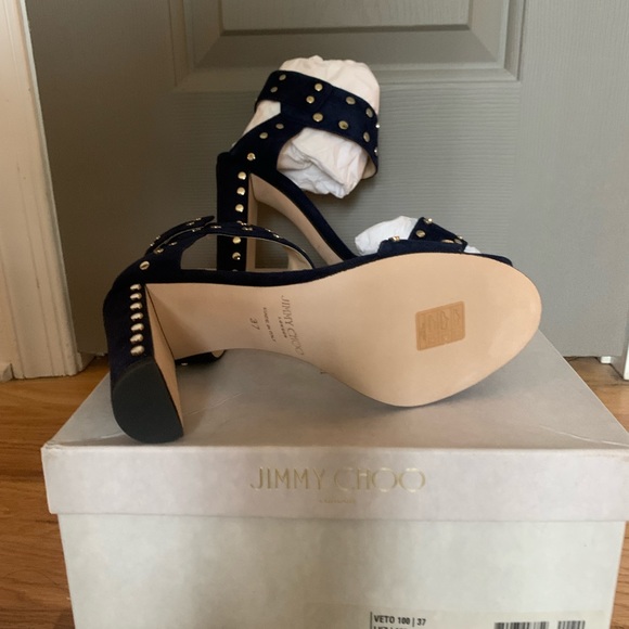 Jimmy Choo Veto Navy sandal - Picture 3 of 4